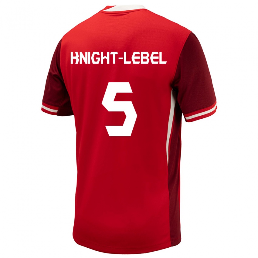 Niño Camiseta Canadá Jamie Knight Lebel #5 Rojo 1ª Equipación 24-26 La Camisa México