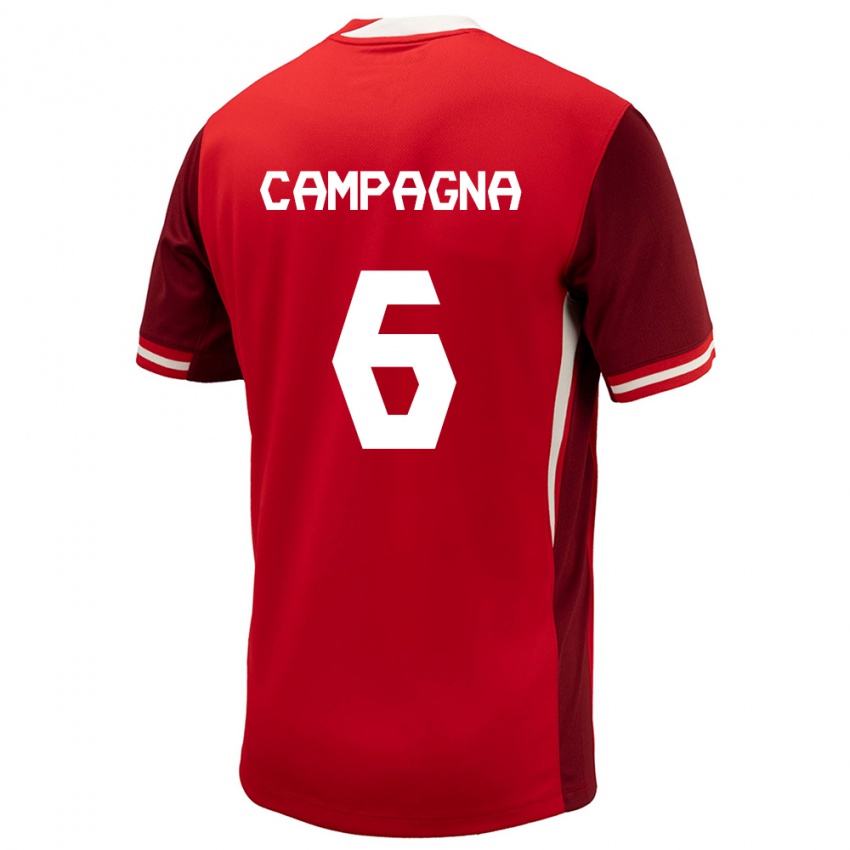 Niño Camiseta Canadá Matteo Campagna #6 Rojo 1ª Equipación 24-26 La Camisa México