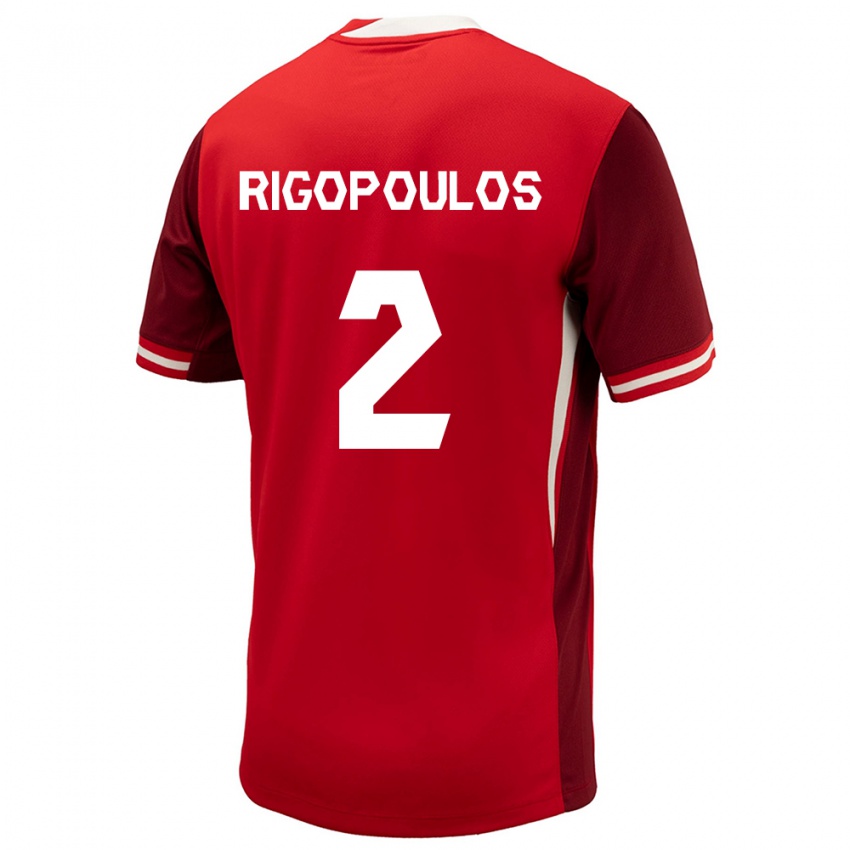 Niño Camiseta Canadá Theo Rigopoulos #2 Rojo 1ª Equipación 24-26 La Camisa México