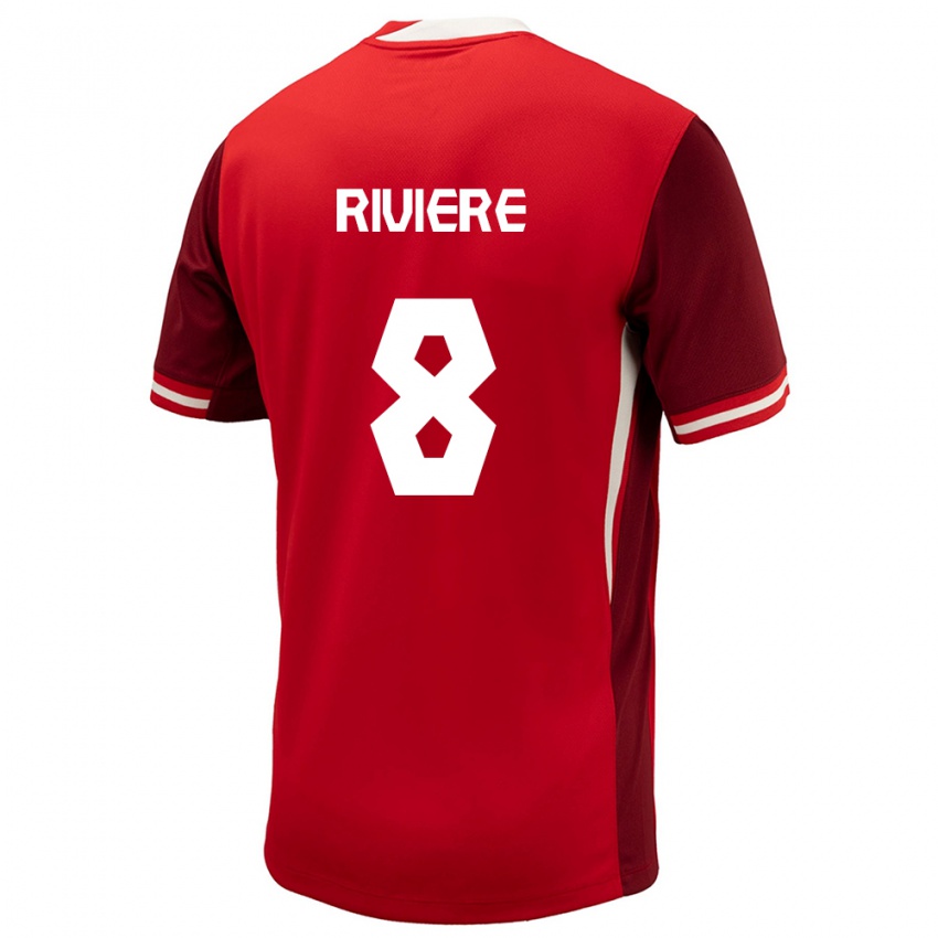 Niño Camiseta Canadá Jayde Riviere #8 Rojo 1ª Equipación 24-26 La Camisa México