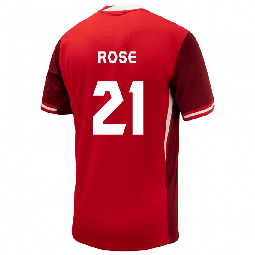 Niño Camiseta Canadá Jade Rose #21 Rojo 1ª Equipación 24-26 La Camisa México