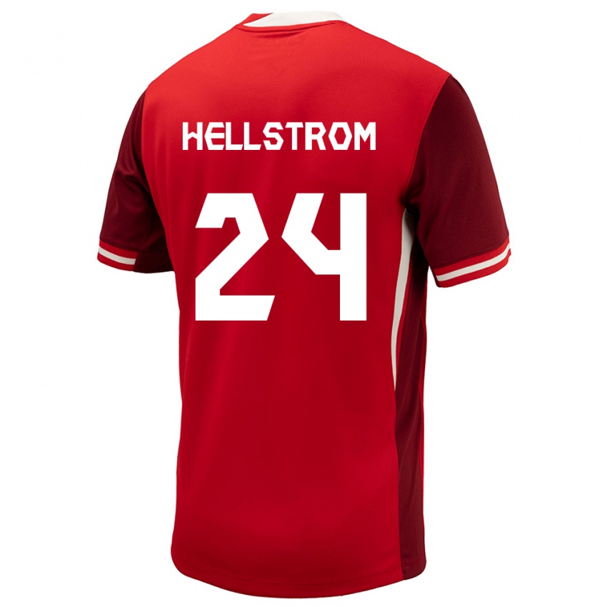 Niño Camiseta Canadá Jenna Hellstrom #24 Rojo 1ª Equipación 24-26 La Camisa México