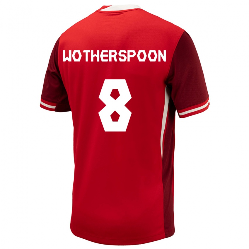 Niño Camiseta Canadá David Wotherspoon #8 Rojo 1ª Equipación 24-26 La Camisa México