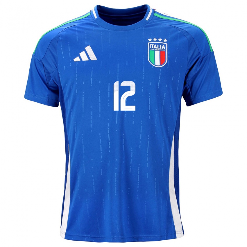 Niño Camiseta Italia Francesco Plaia #12 Azul 1ª Equipación 24-26 La Camisa México