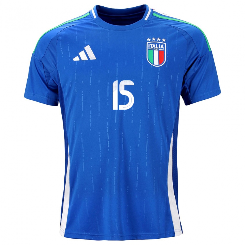 Niño Camiseta Italia Francesco Acerbi #15 Azul 1ª Equipación 24-26 La Camisa México