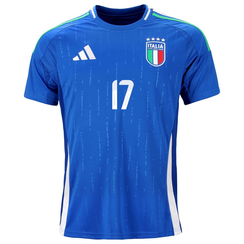 Niño Camiseta Italia Gianluca Mancini #17 Azul 1ª Equipación 24-26 La Camisa México