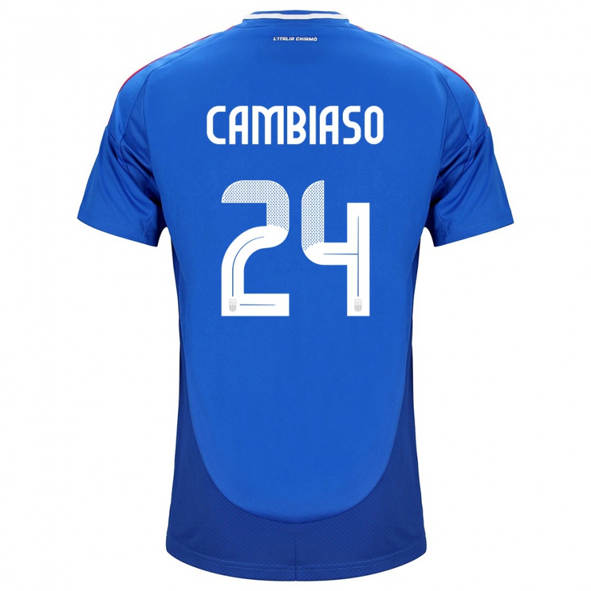 Niño Camiseta Italia Andrea Cambiaso #24 Azul 1ª Equipación 24-26 La Camisa México