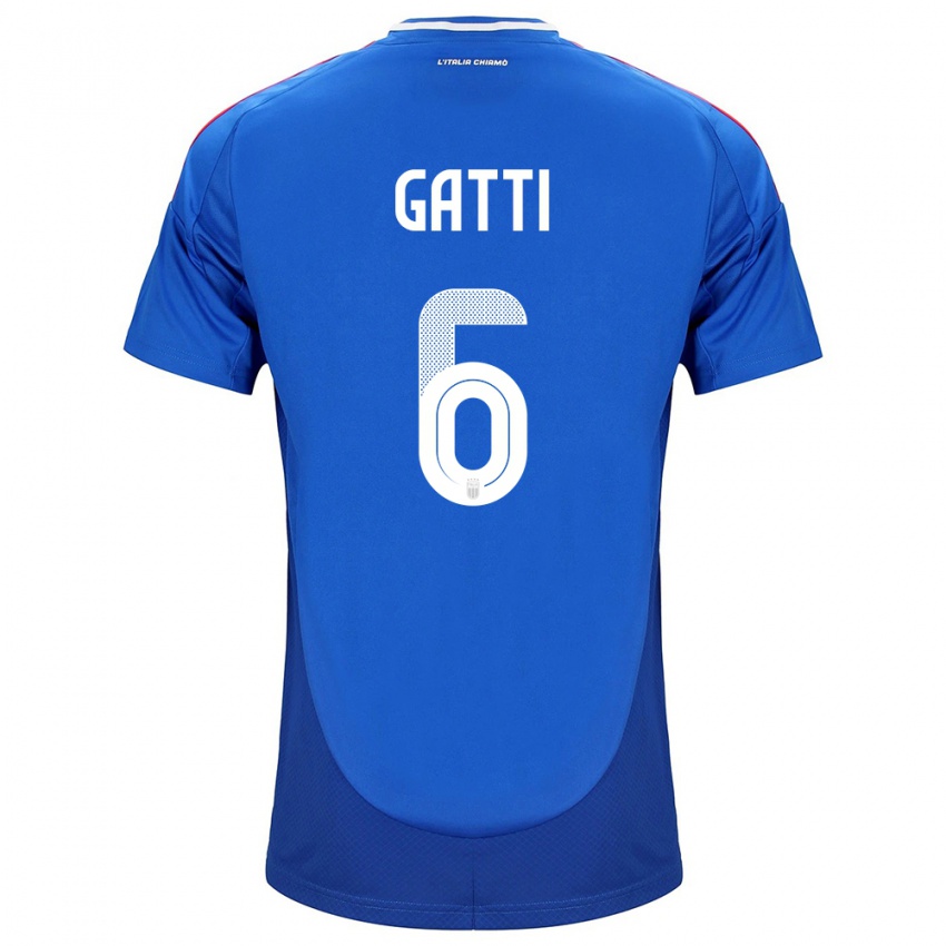 Niño Camiseta Italia Federico Gatti #6 Azul 1ª Equipación 24-26 La Camisa México