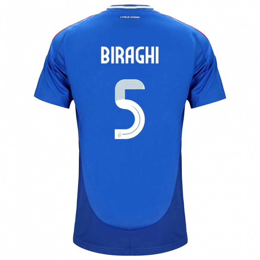 Niño Camiseta Italia Cristiano Biraghi #5 Azul 1ª Equipación 24-26 La Camisa México