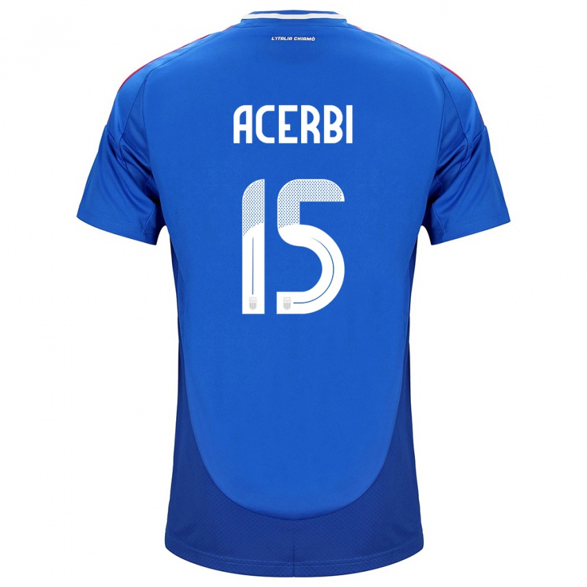 Niño Camiseta Italia Francesco Acerbi #15 Azul 1ª Equipación 24-26 La Camisa México