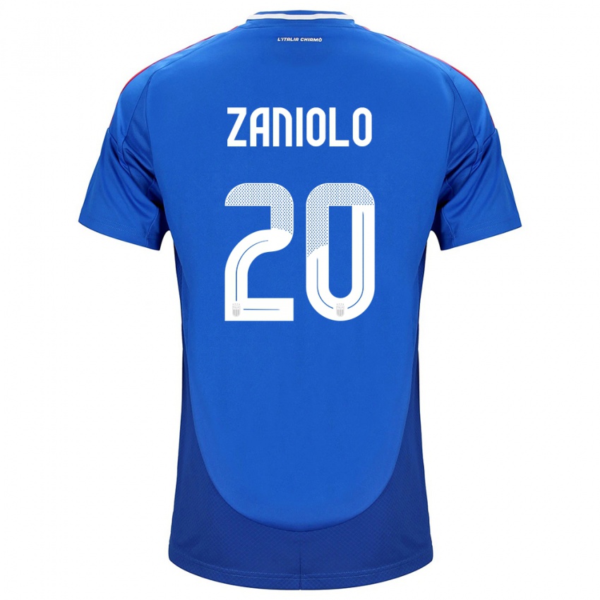 Niño Camiseta Italia Nicolò Zaniolo #20 Azul 1ª Equipación 24-26 La Camisa México