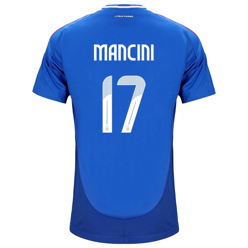 Niño Camiseta Italia Gianluca Mancini #17 Azul 1ª Equipación 24-26 La Camisa México