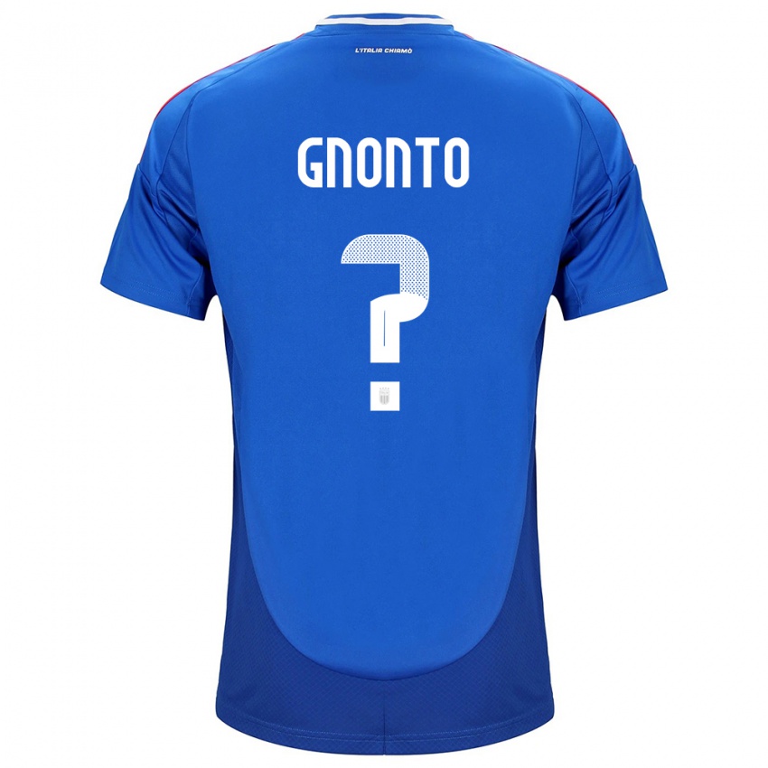 Niño Camiseta Italia Wilfried Gnonto #0 Azul 1ª Equipación 24-26 La Camisa México