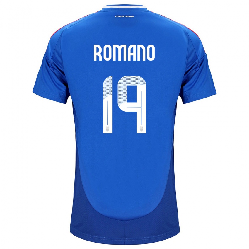 Niño Camiseta Italia Marco Romano #19 Azul 1ª Equipación 24-26 La Camisa México