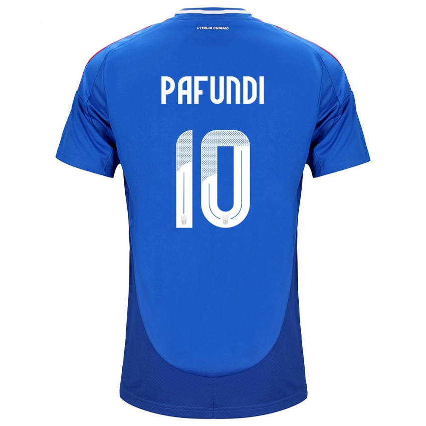 Niño Camiseta Italia Simone Pafundi #10 Azul 1ª Equipación 24-26 La Camisa México