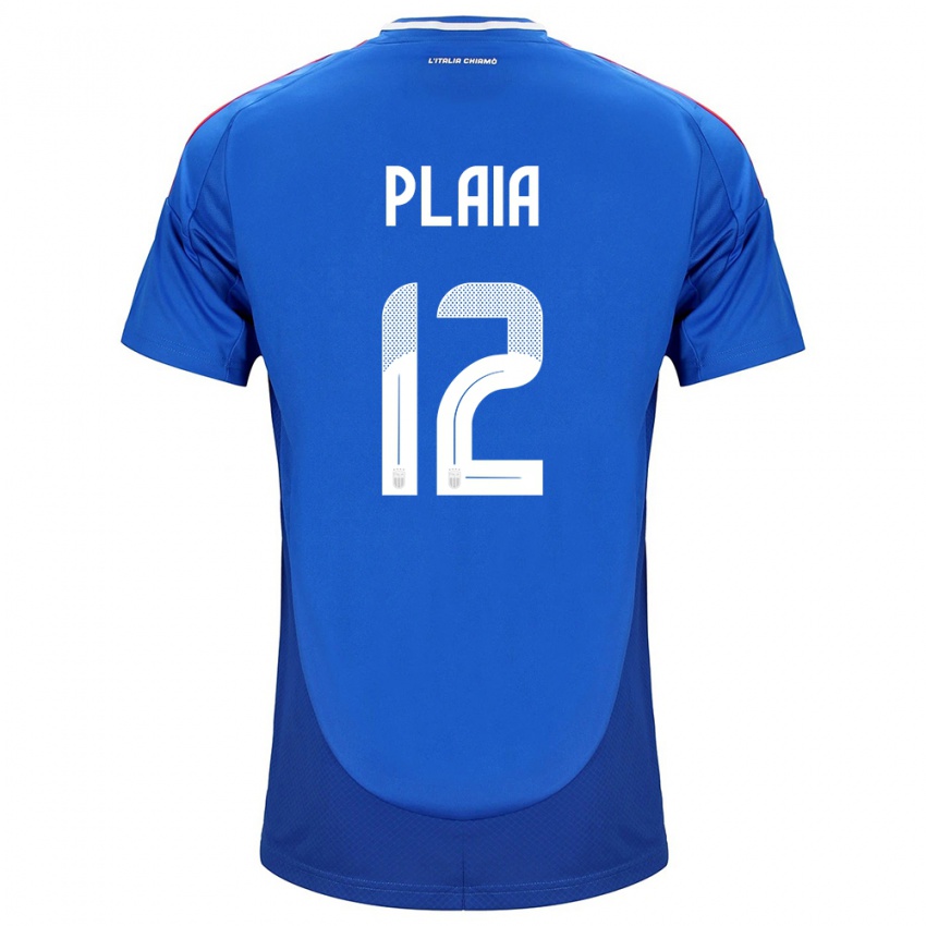 Niño Camiseta Italia Francesco Plaia #12 Azul 1ª Equipación 24-26 La Camisa México