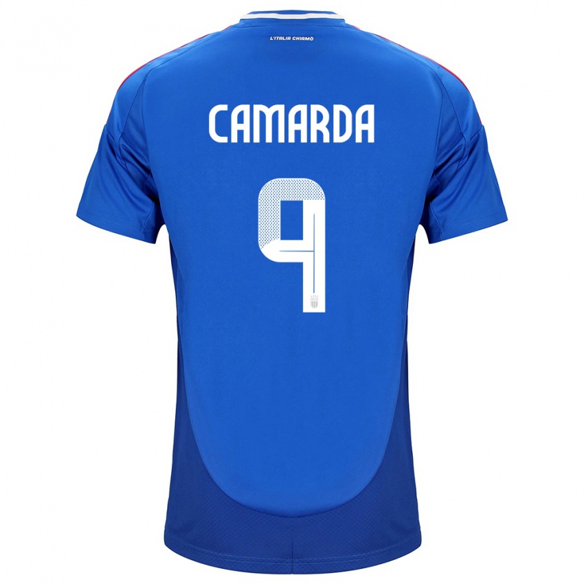 Niño Camiseta Italia Francesco Camarda #9 Azul 1ª Equipación 24-26 La Camisa México