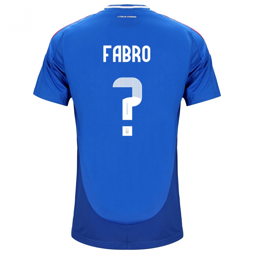 Niño Camiseta Italia Jacopo Del Fabro #0 Azul 1ª Equipación 24-26 La Camisa México