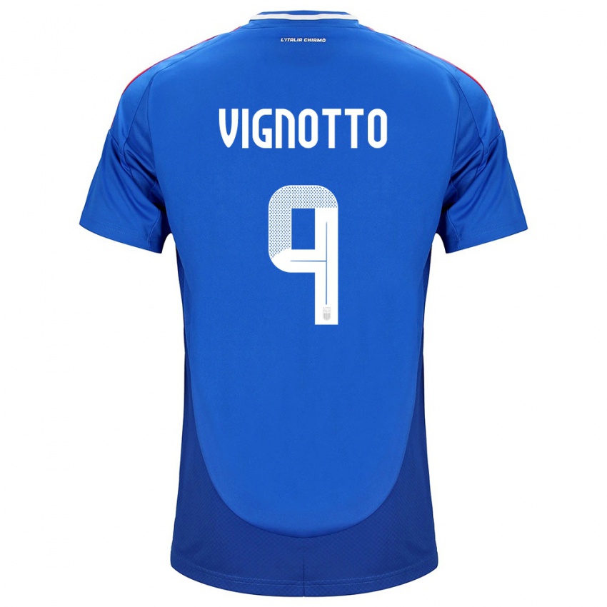 Niño Camiseta Italia Elisabetta Vignotto #9 Azul 1ª Equipación 24-26 La Camisa México