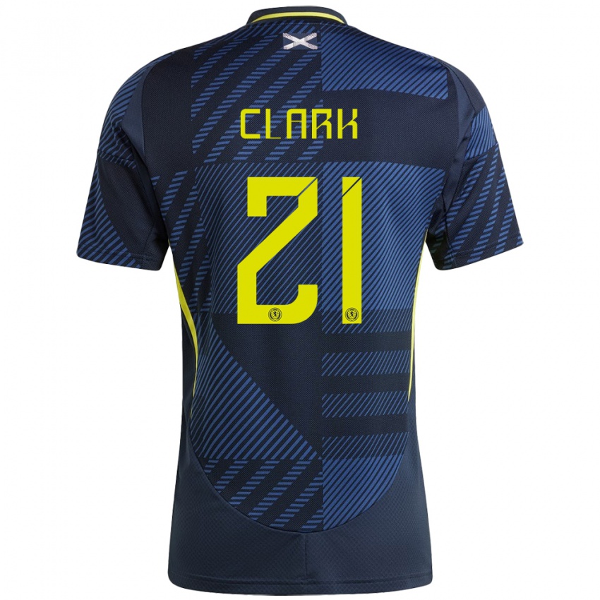 Niño Camiseta Escocia Zander Clark #21 Azul Oscuro 1ª Equipación 24-26 La Camisa México