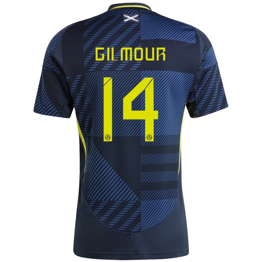 Niño Camiseta Escocia Billy Gilmour #14 Azul Oscuro 1ª Equipación 24-26 La Camisa México