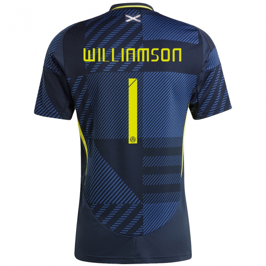 Niño Camiseta Escocia Woody Williamson #1 Azul Oscuro 1ª Equipación 24-26 La Camisa México