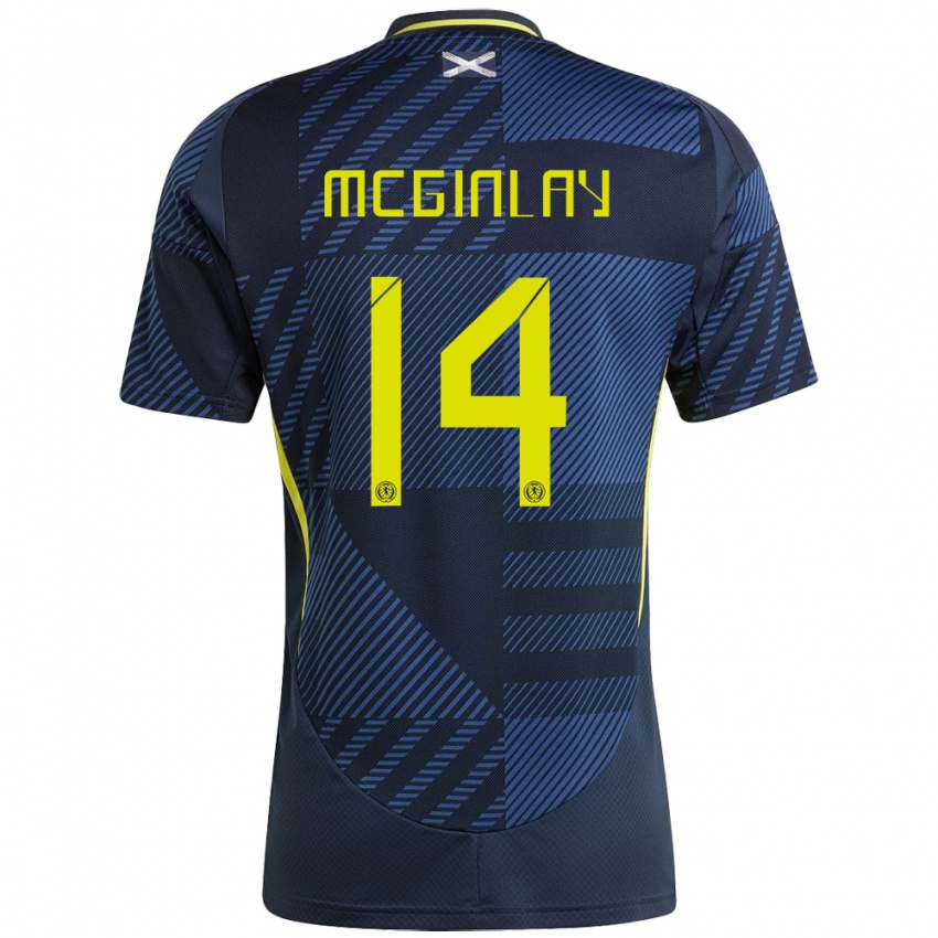 Niño Camiseta Escocia Aiden Mcginlay #14 Azul Oscuro 1ª Equipación 24-26 La Camisa México