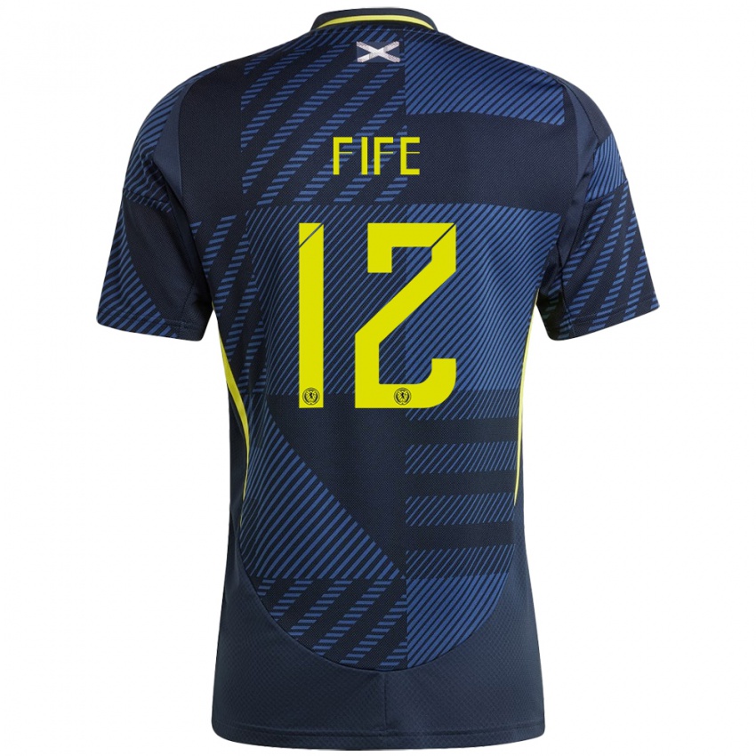 Niño Camiseta Escocia Jenna Fife #12 Azul Oscuro 1ª Equipación 24-26 La Camisa México