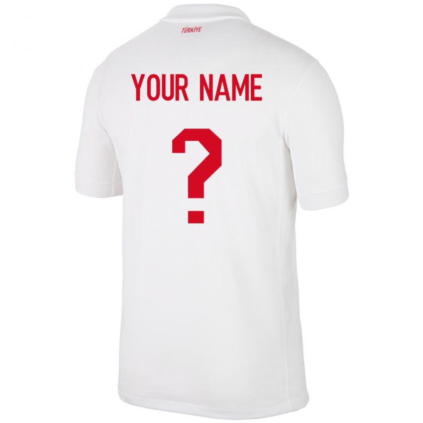 Niño Camiseta Turquía Su Nombre #0 Blanco 1ª Equipación 24-26 La Camisa México