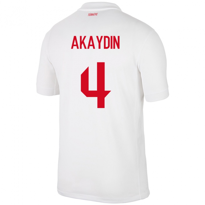 Niño Camiseta Turquía Samet Akaydin #4 Blanco 1ª Equipación 24-26 La Camisa México