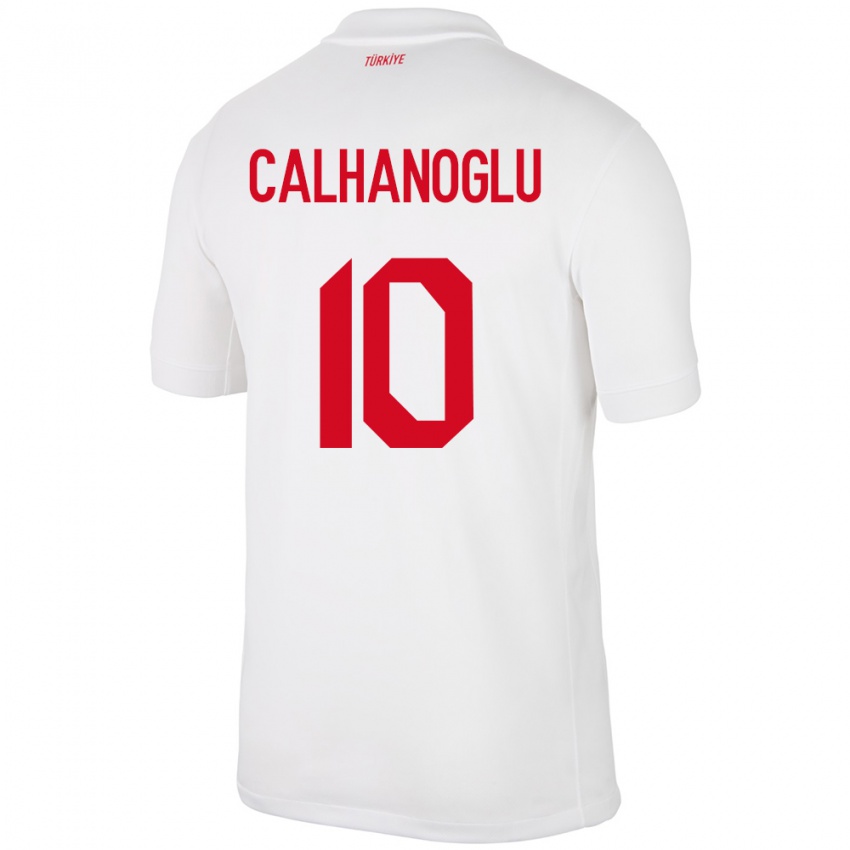 Niño Camiseta Turquía Hakan Çalhanoğlu #10 Blanco 1ª Equipación 24-26 La Camisa México