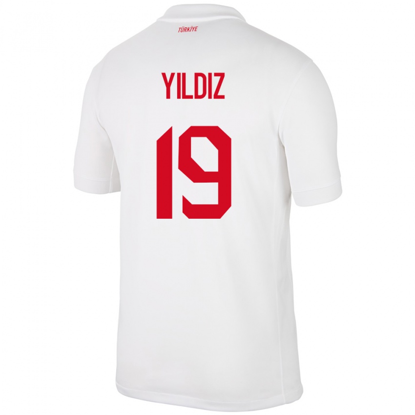 Niño Camiseta Turquía Kenan Yıldız #19 Blanco 1ª Equipación 24-26 La Camisa México