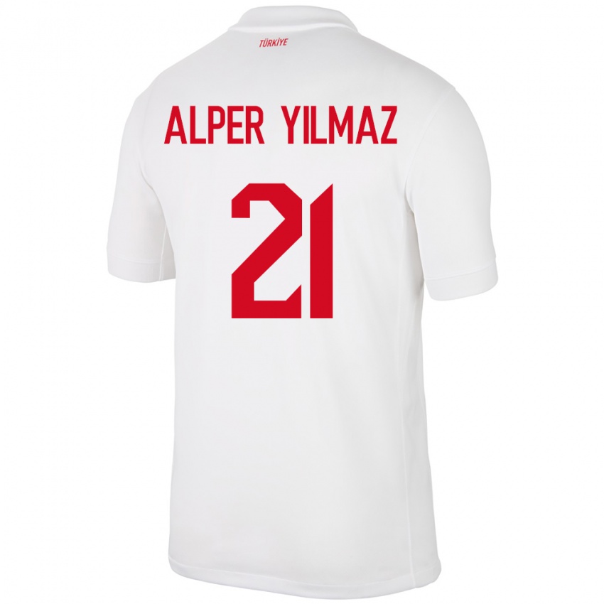 Niño Camiseta Turquía Barış Alper Yılmaz #21 Blanco 1ª Equipación 24-26 La Camisa México