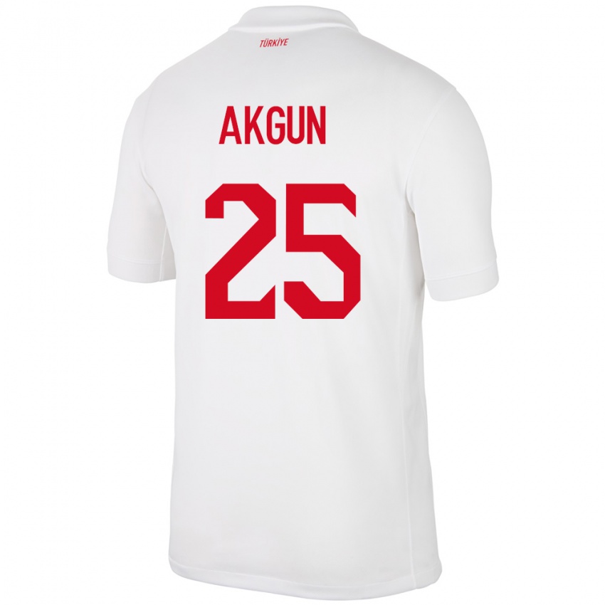 Niño Camiseta Turquía Yunus Akgün #25 Blanco 1ª Equipación 24-26 La Camisa México