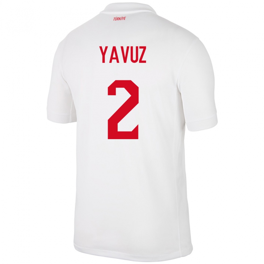 Niño Camiseta Turquía Batuhan Yavuz #2 Blanco 1ª Equipación 24-26 La Camisa México