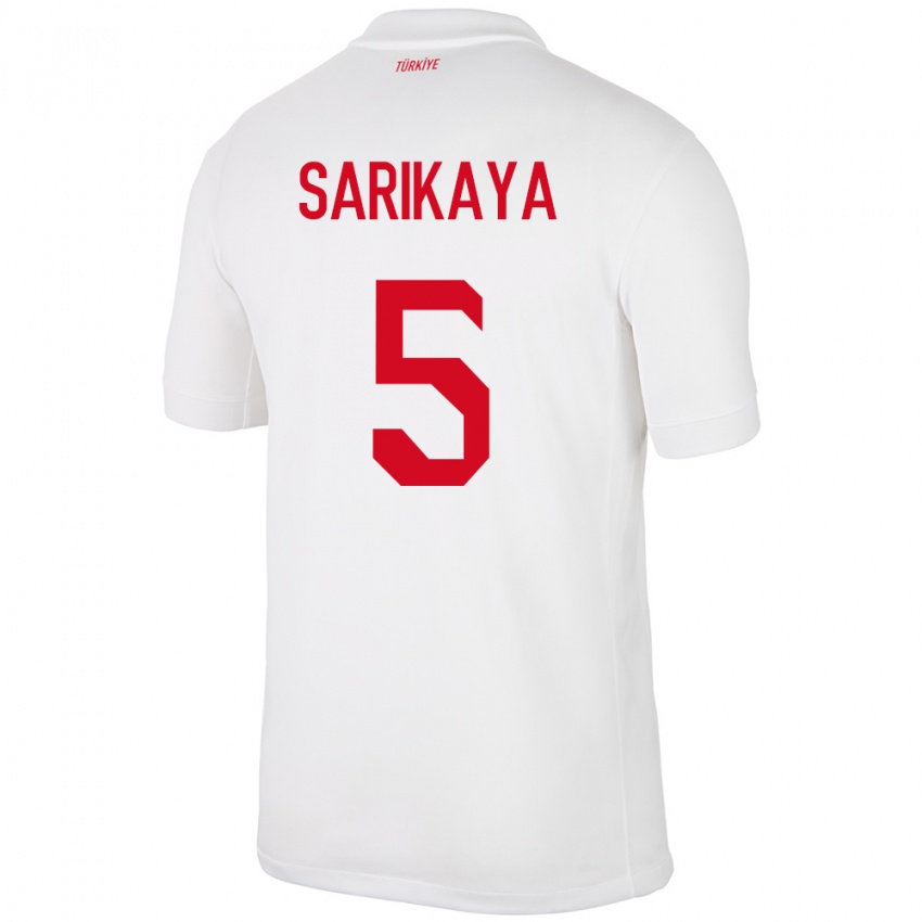 Niño Camiseta Turquía Efe Sarıkaya #5 Blanco 1ª Equipación 24-26 La Camisa México