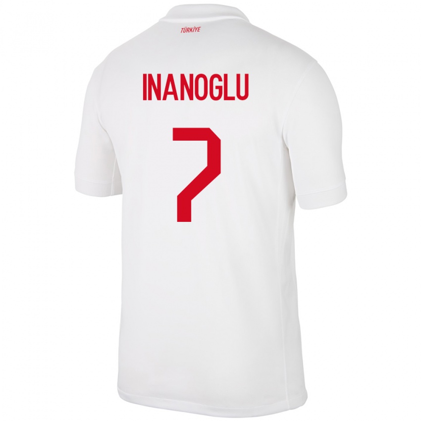 Niño Camiseta Turquía Kaan İnanoğlu #7 Blanco 1ª Equipación 24-26 La Camisa México