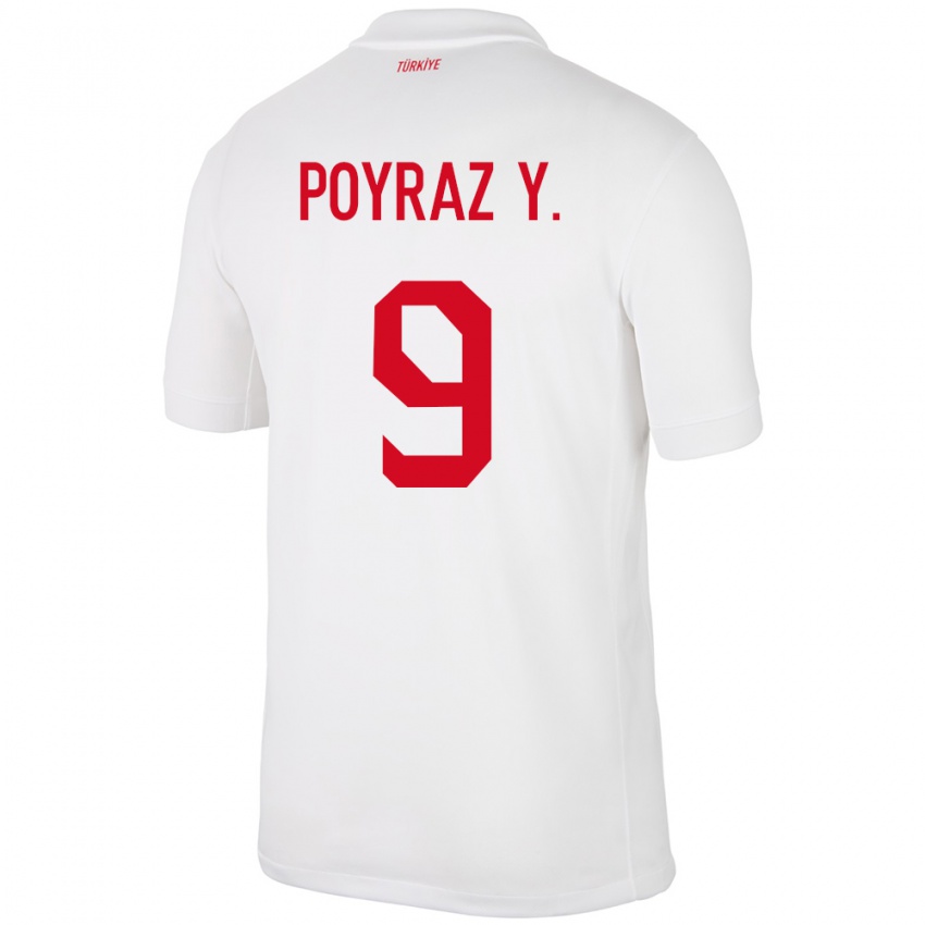 Niño Camiseta Turquía Poyraz Yıldırım #9 Blanco 1ª Equipación 24-26 La Camisa México