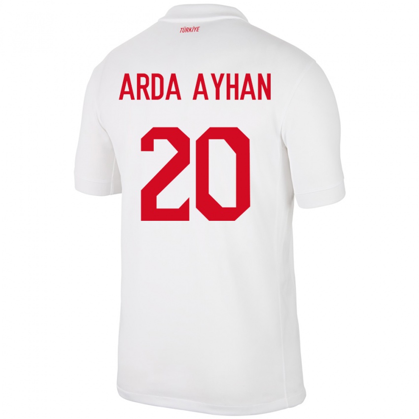 Niño Camiseta Turquía Murat Arda Ayhan #20 Blanco 1ª Equipación 24-26 La Camisa México