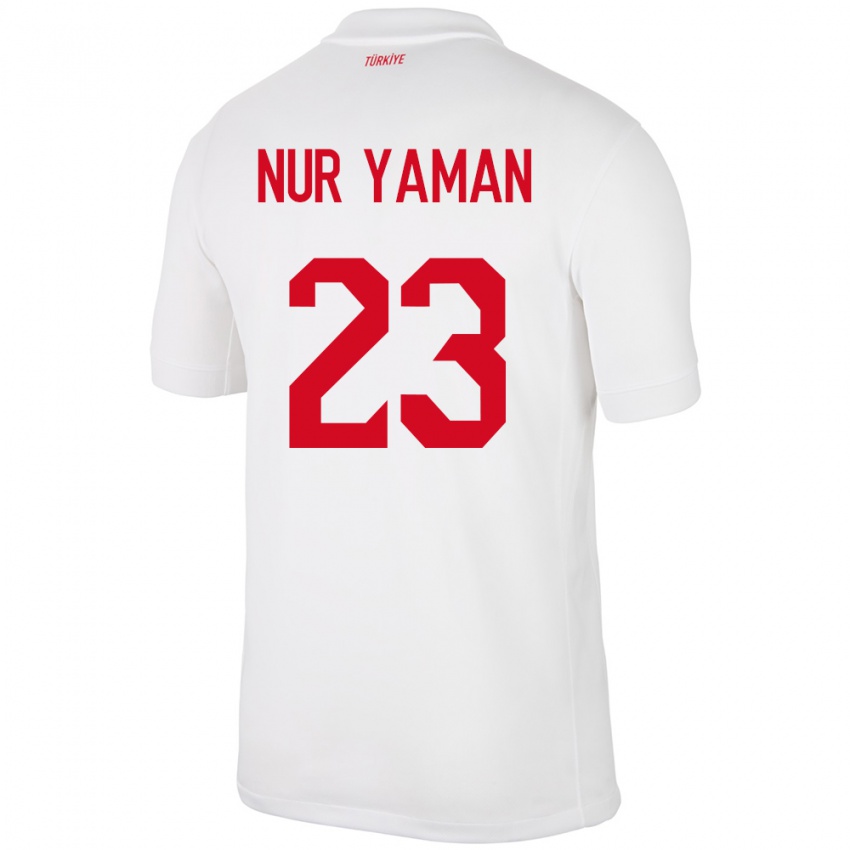 Niño Camiseta Turquía Gamze Nur Yaman #23 Blanco 1ª Equipación 24-26 La Camisa México