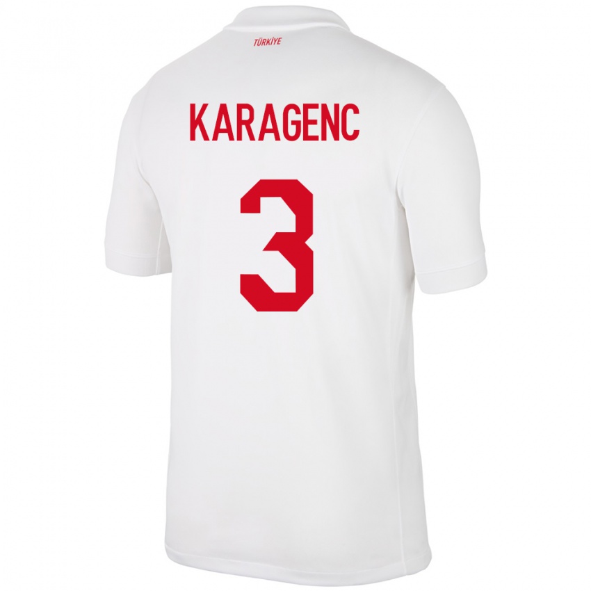 Niño Camiseta Turquía Didem Karagenç #3 Blanco 1ª Equipación 24-26 La Camisa México