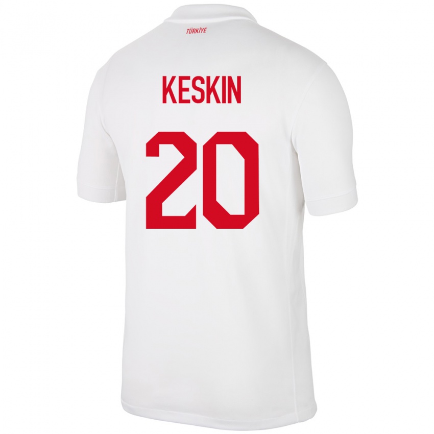 Niño Camiseta Turquía Elif Keskin #20 Blanco 1ª Equipación 24-26 La Camisa México