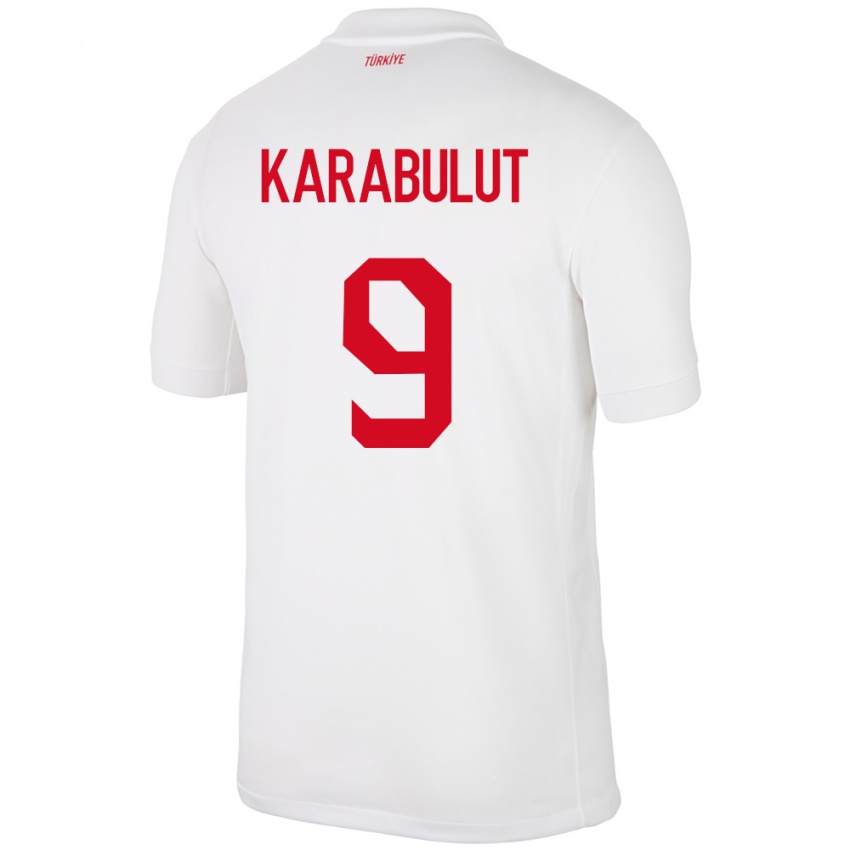 Niño Camiseta Turquía Arzu Karabulut #9 Blanco 1ª Equipación 24-26 La Camisa México