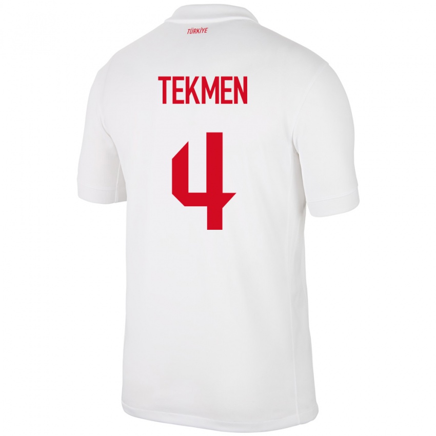 Niño Camiseta Turquía Ece Tekmen #4 Blanco 1ª Equipación 24-26 La Camisa México