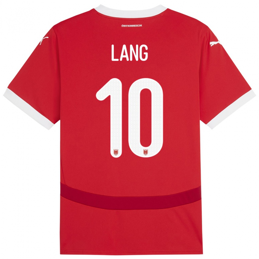 Niño Camiseta Austria Christoph Lang #10 Rojo 1ª Equipación 24-26 La Camisa México