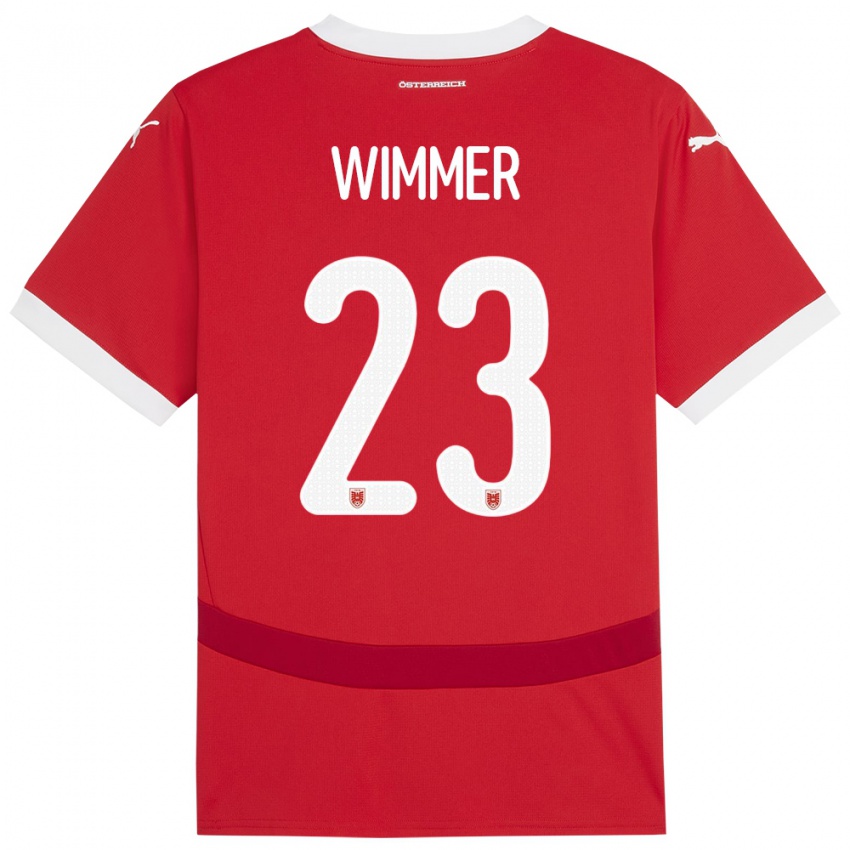 Niño Camiseta Austria Patrick Wimmer #23 Rojo 1ª Equipación 24-26 La Camisa México