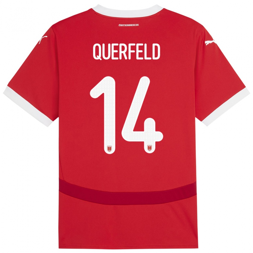 Niño Camiseta Austria Leopold Querfeld #14 Rojo 1ª Equipación 24-26 La Camisa México