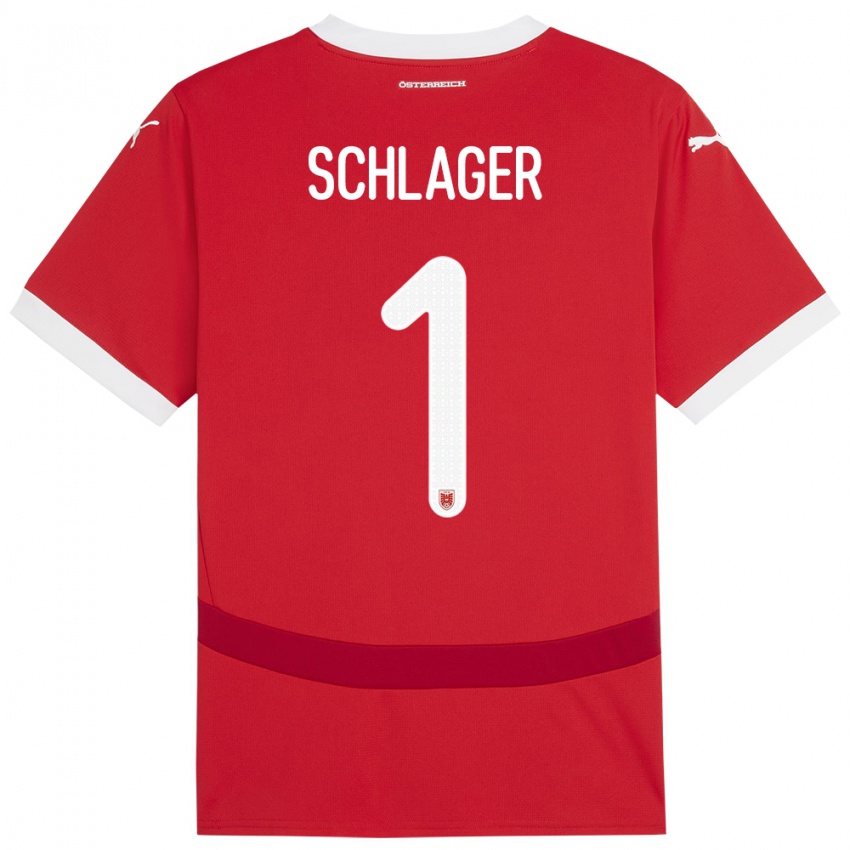 Niño Camiseta Austria Alexander Schlager #1 Rojo 1ª Equipación 24-26 La Camisa México