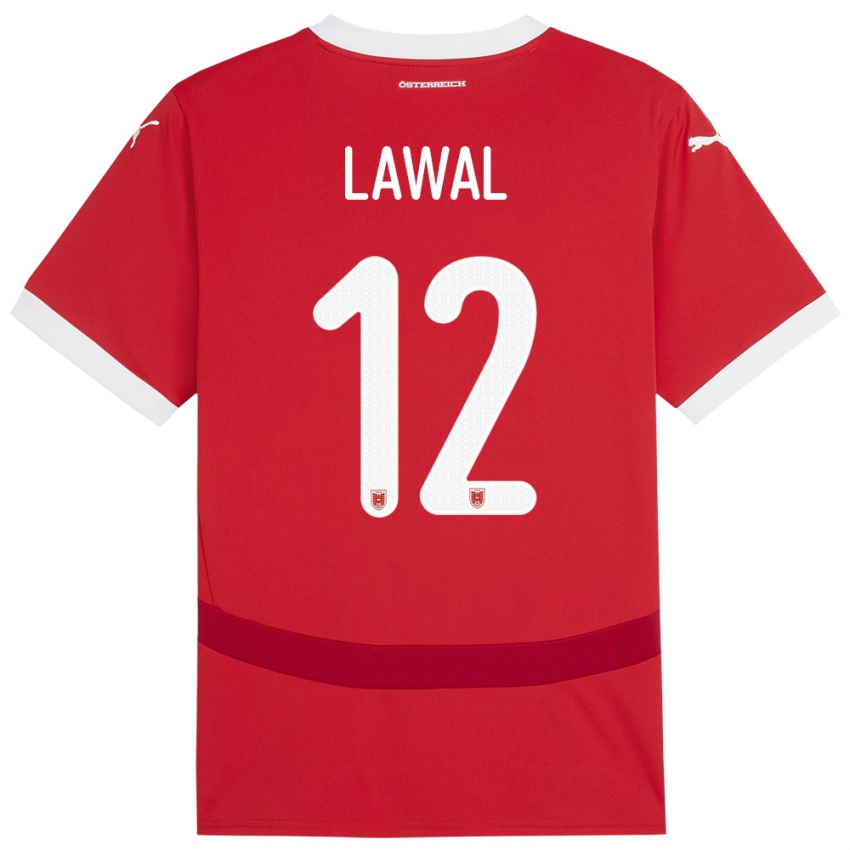 Niño Camiseta Austria Tobias Lawal #12 Rojo 1ª Equipación 24-26 La Camisa México