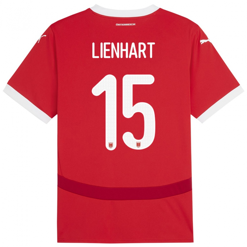 Niño Camiseta Austria Philipp Lienhart #15 Rojo 1ª Equipación 24-26 La Camisa México